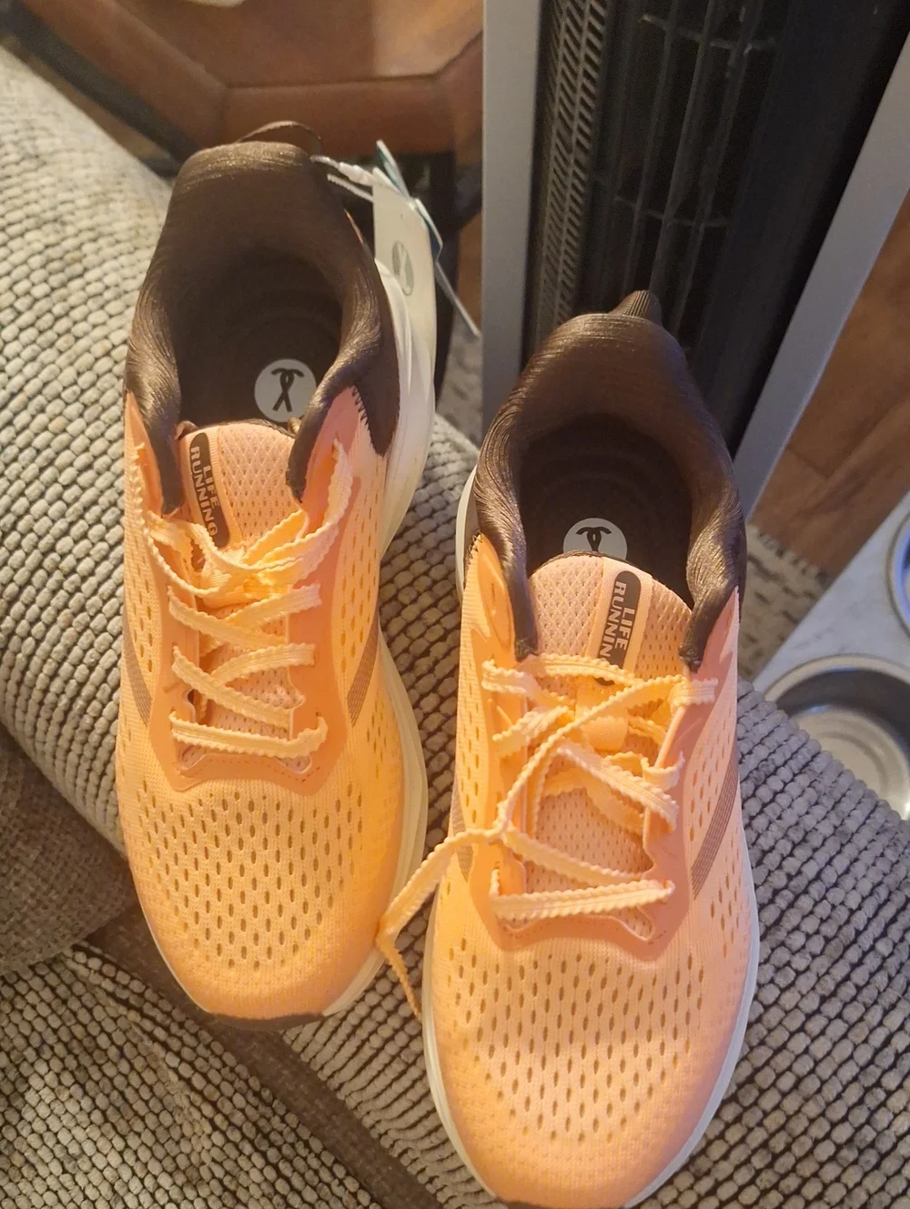 Women's Orange Athletic Running Shoes - Comfortable Breathable Design